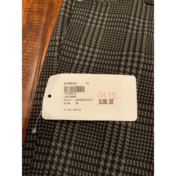 AG Adriano Goldschmied Black & Gray Houndstooth Cigarette Ankle Pant, Sz 24, NWT - Picture 5 of 9